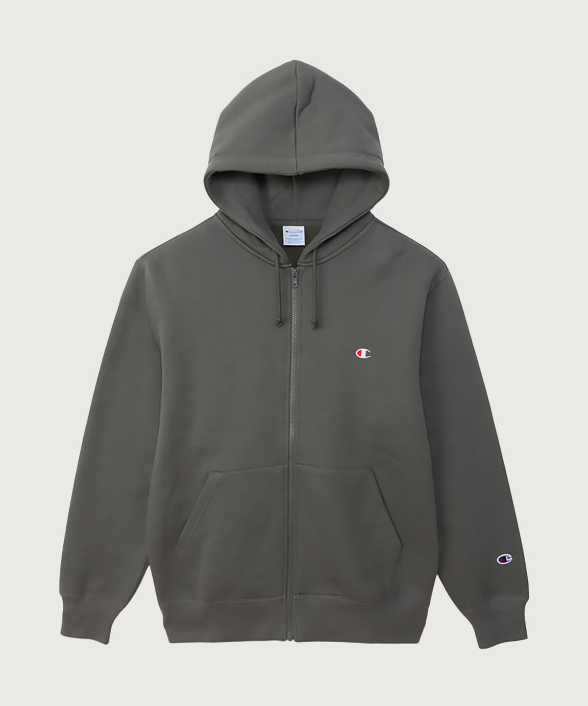 챔피온(CHAMPION) C로고 레귤러핏 후드 집업 Dark Grey