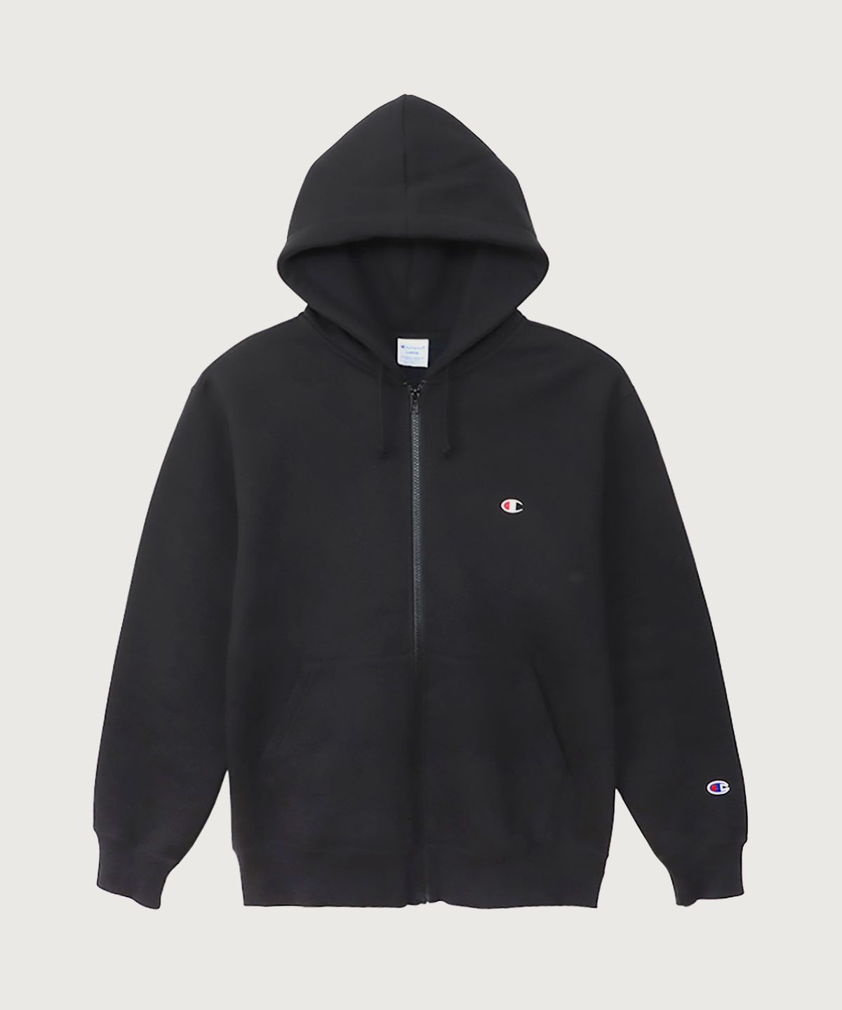 챔피온(CHAMPION) C로고 레귤러핏 후드 집업 Black