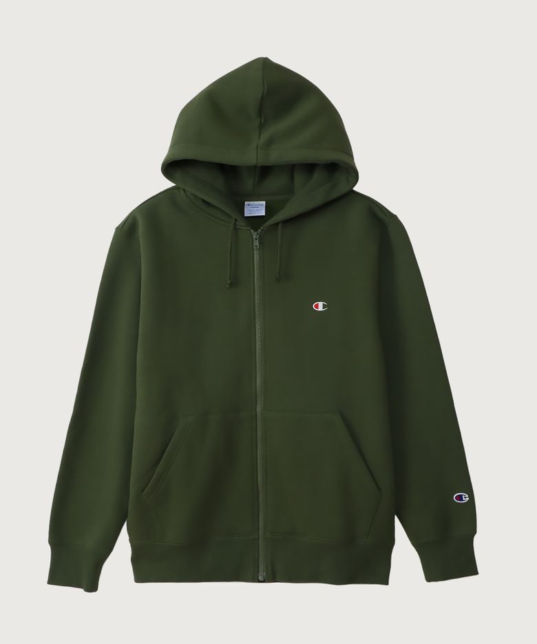 C로고 레귤러핏 후드 집업 Olive