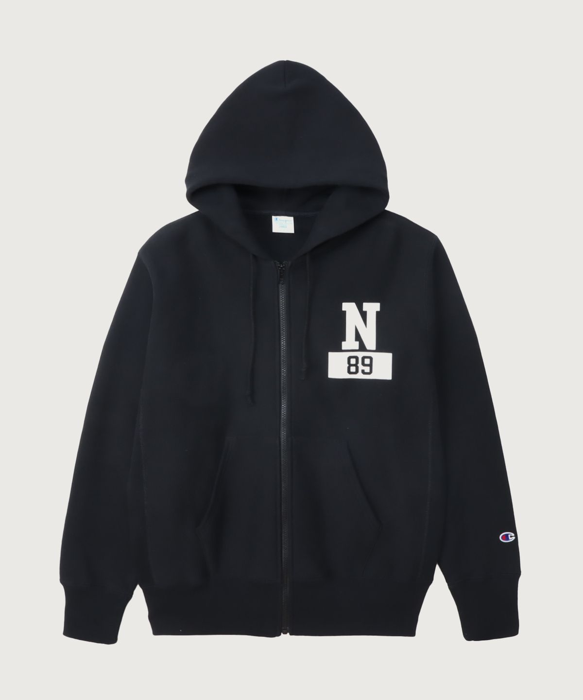 챔피온(CHAMPION) 리버스위브 블루택 루즈핏 시티 후드 집업 Black