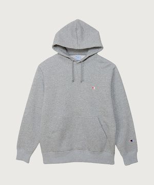 C로고 레귤러핏 후드 티셔츠 Oxford Grey