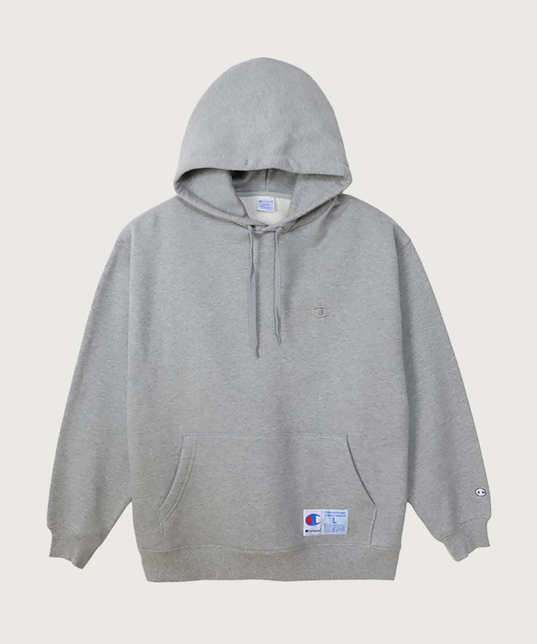 C로고 오버핏 조그택 후드 티셔츠 Oxford Grey