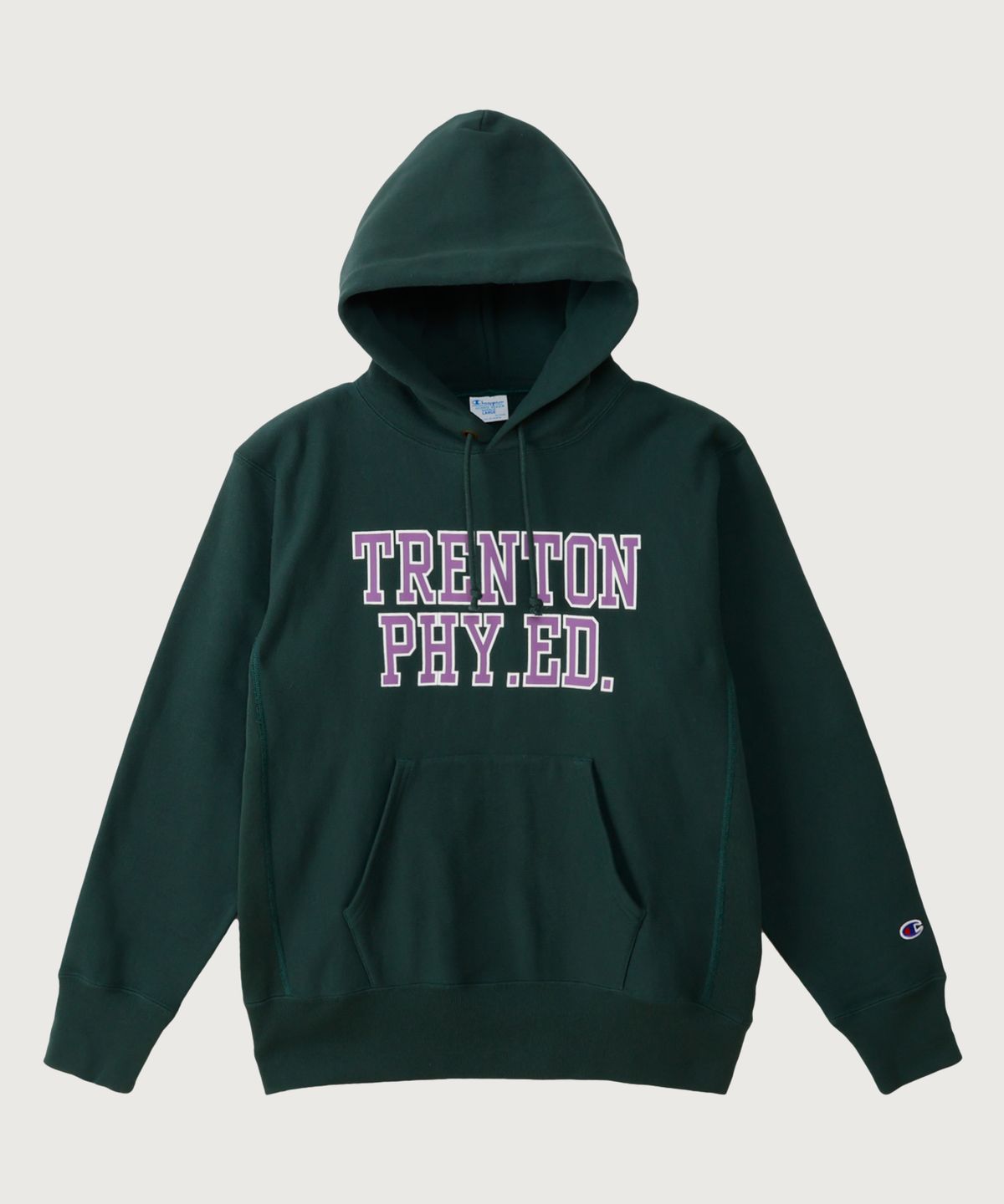 챔피온(CHAMPION) 리버스위브 블루택 루즈핏 컬리지 후드 티셔츠 Dark Green