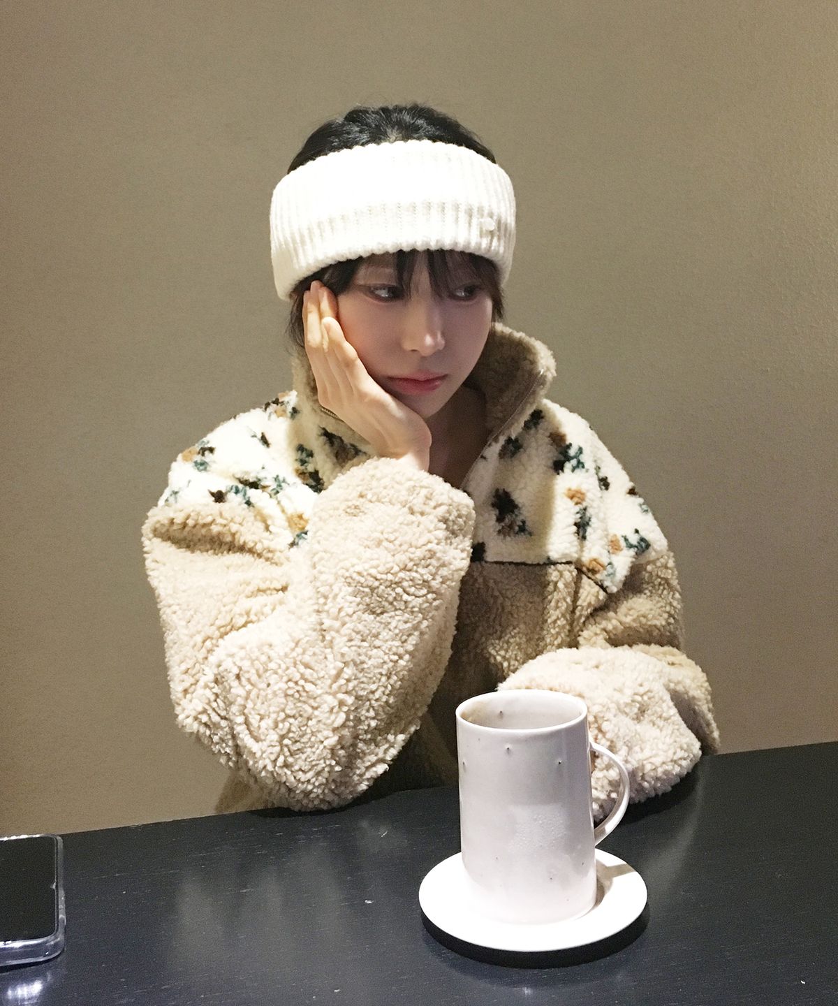 엽페(YUPPE) 벨 니트 헤어밴드_크림