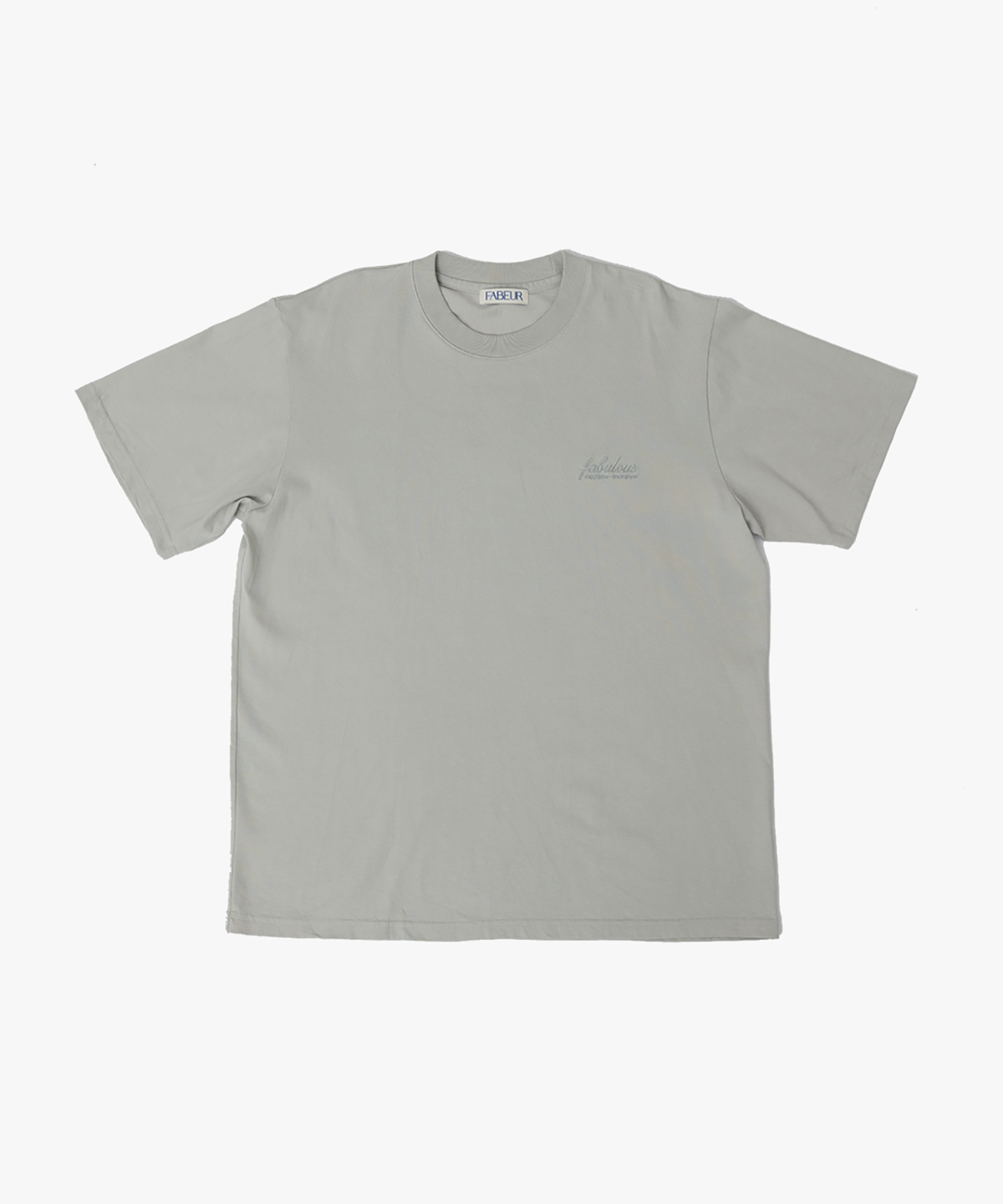 파버(FABEUR) LETTERING EMBROIDERED T-SHIRT (ASH GREY)