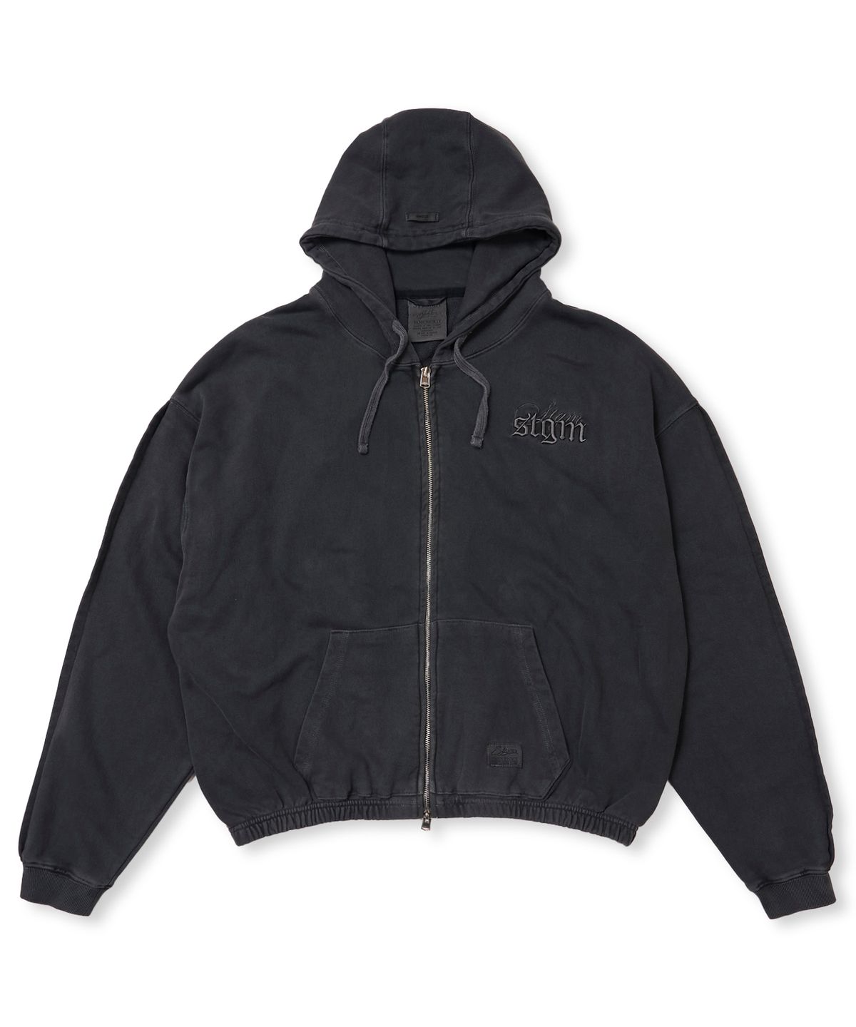 스티그마(STIGMA) PIGMENT ML CROP ZIP-UP CHACOAL