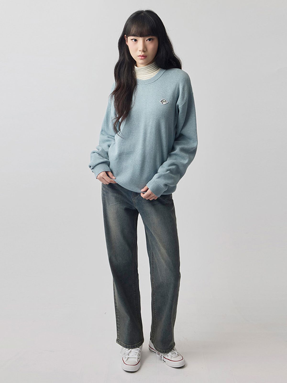 행텐(HANGTEN) 여성 히든밴딩 백 브러쉬 스트레이트 데님팬츠_281(10540-155-802-10)