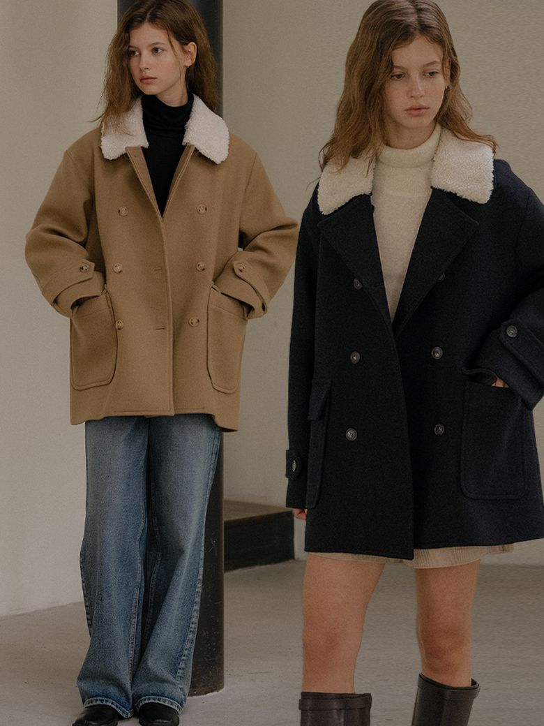 Detachable fur collar double coat [TIWT02CT01]_2color