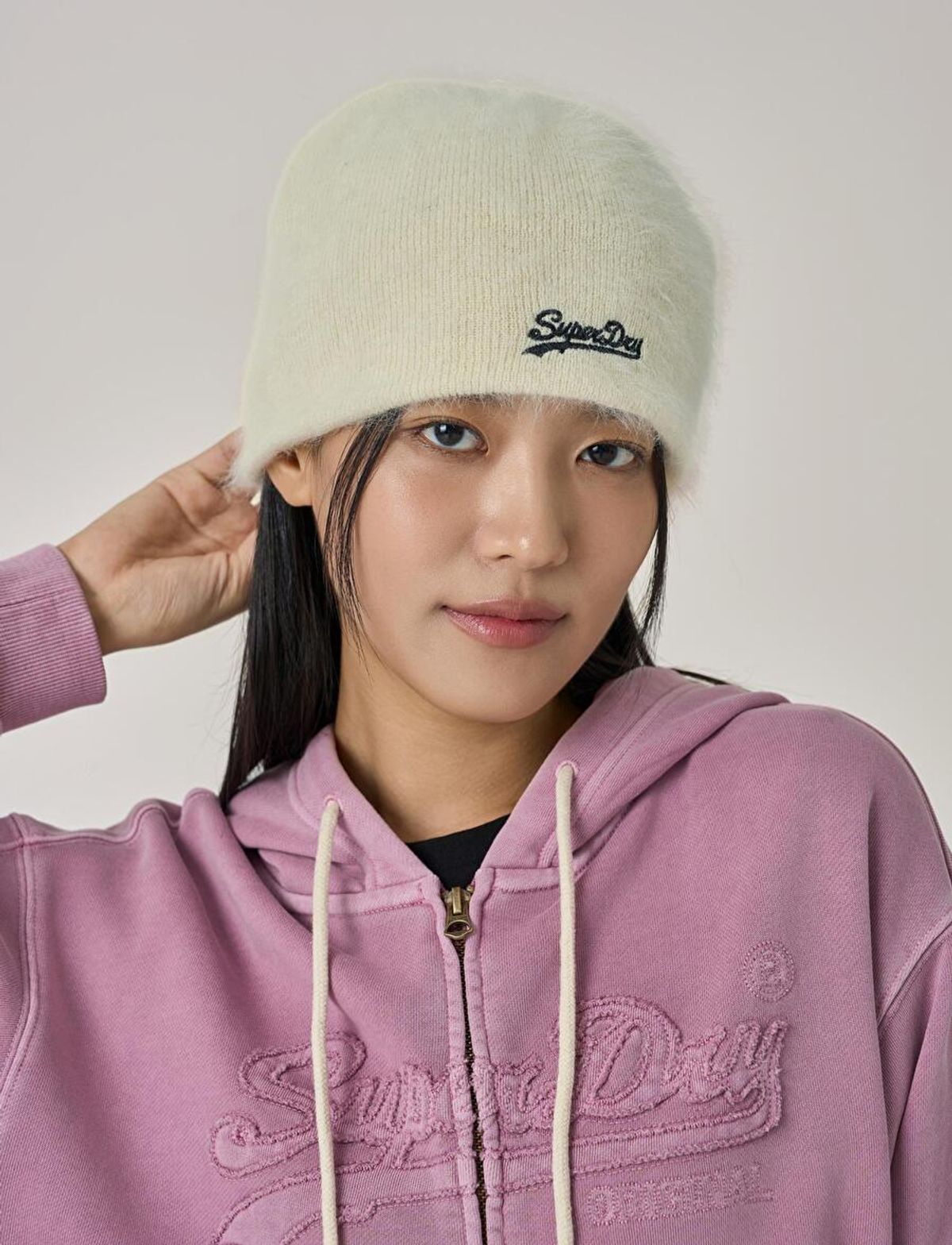 슈퍼드라이(SUPERDRY) W 앙고라 비니 아이보리