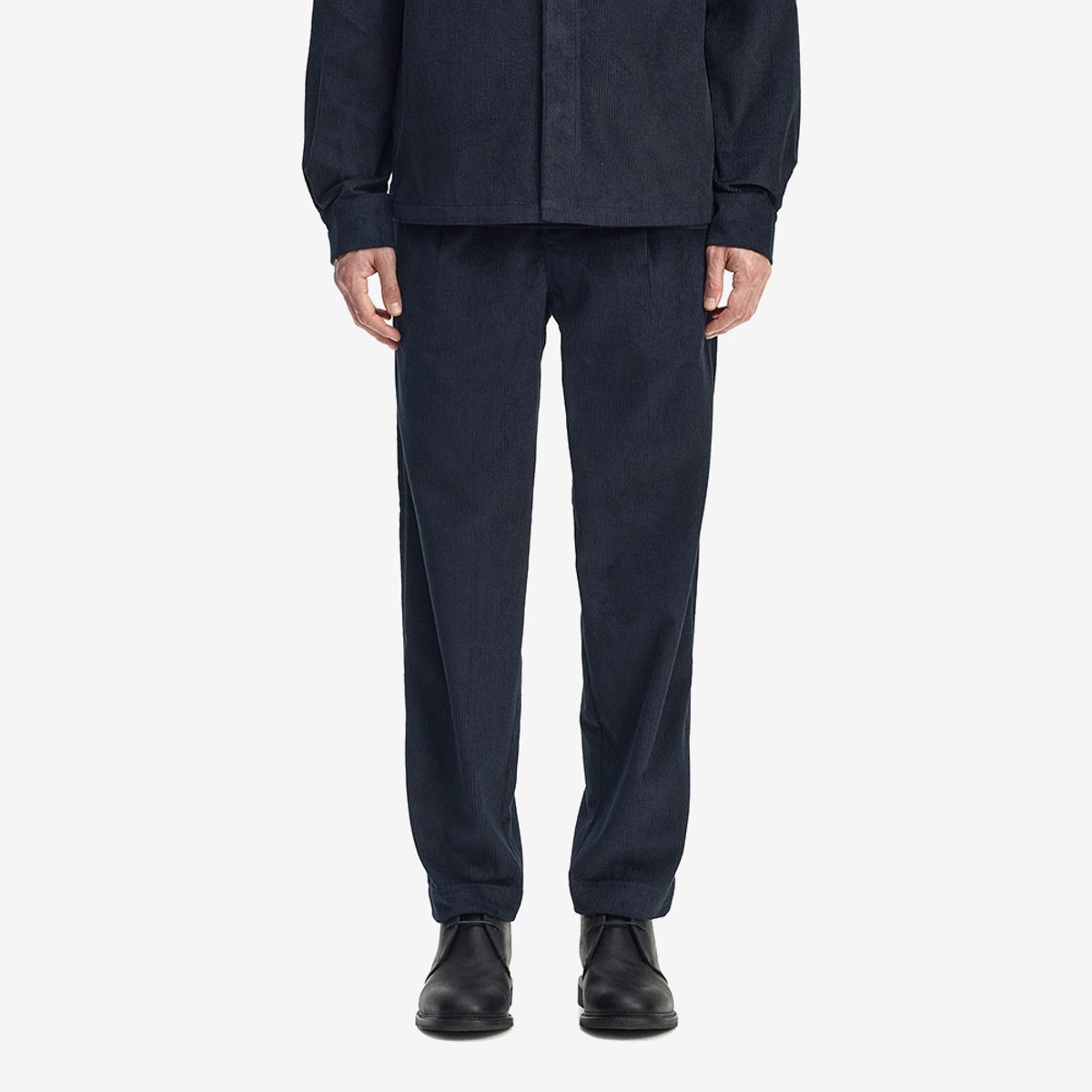 프레드페리(FRED PERRY) [Sharp] 테이퍼드 코듀로이 트라우저 - 네이비 AFPM2538511-608