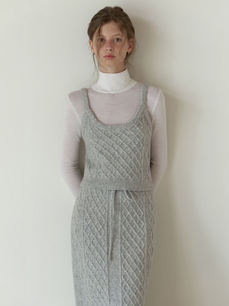 Violet knit sleeveless (melange gray)