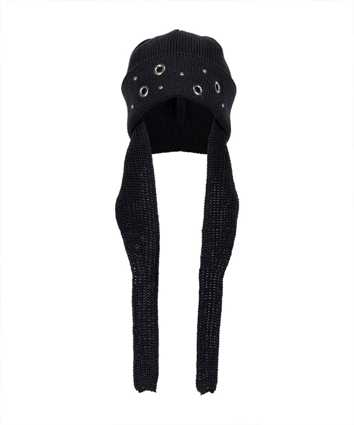 디오스피스(DAUSPICE) (DUC) Eyelet Stud Earflap Beanie Black