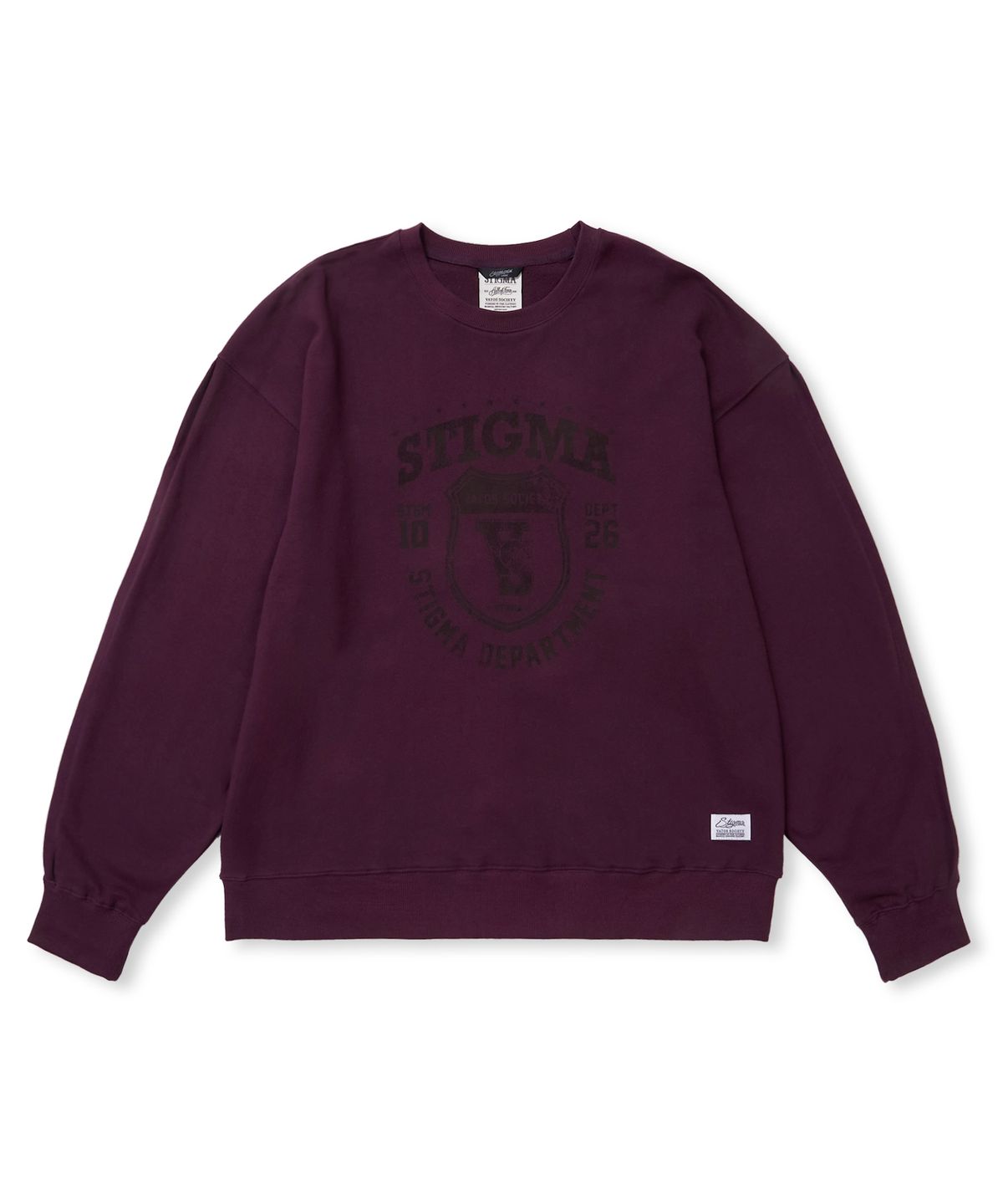 스티그마(STIGMA) CAMPUS CREWNECK BURGUNDY