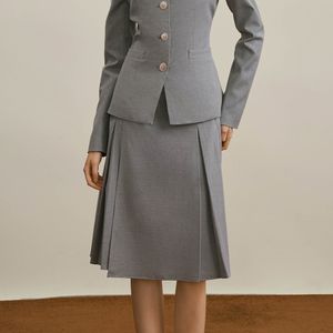 YY_Contrast waist skirt