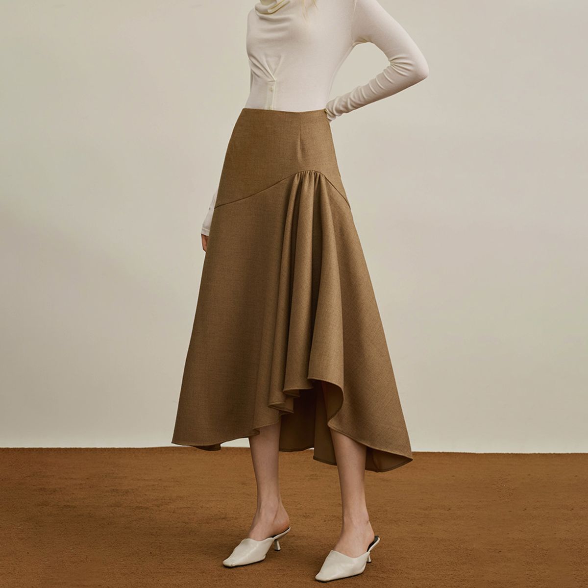 와이와이아이엠(YYIAM) YY_Irregular slim autumn skirt_2color