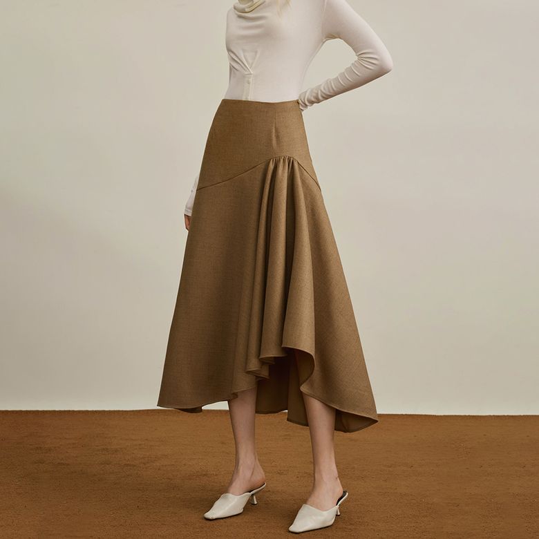 YY_Irregular slim autumn skirt_2color