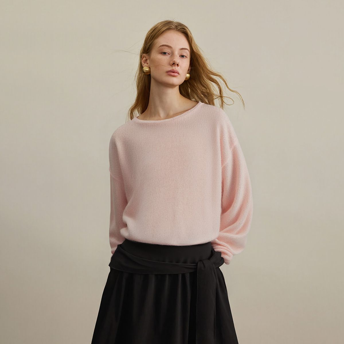 와이와이아이엠(YYIAM) YY_Solid color versatile knit top_2color