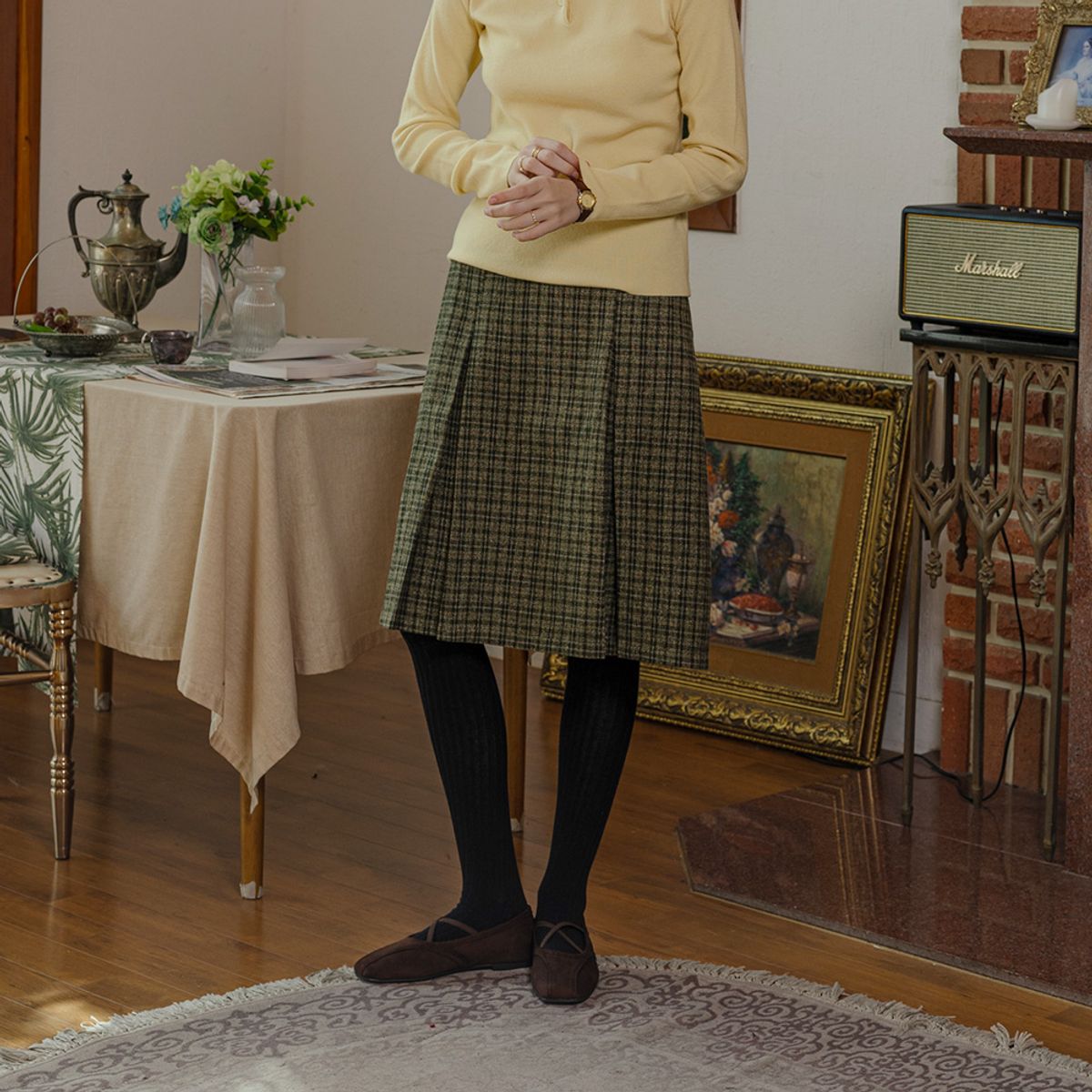 프라우드 마리(PROUD MARY) PM_Short plaid pleated skirt_2color