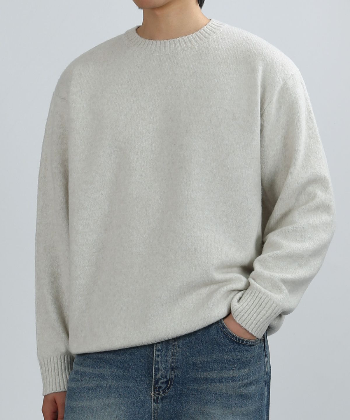 베리베인(VERYVAIN) MAISON WOOL ROUND KNIT (CREAM MELANGE)