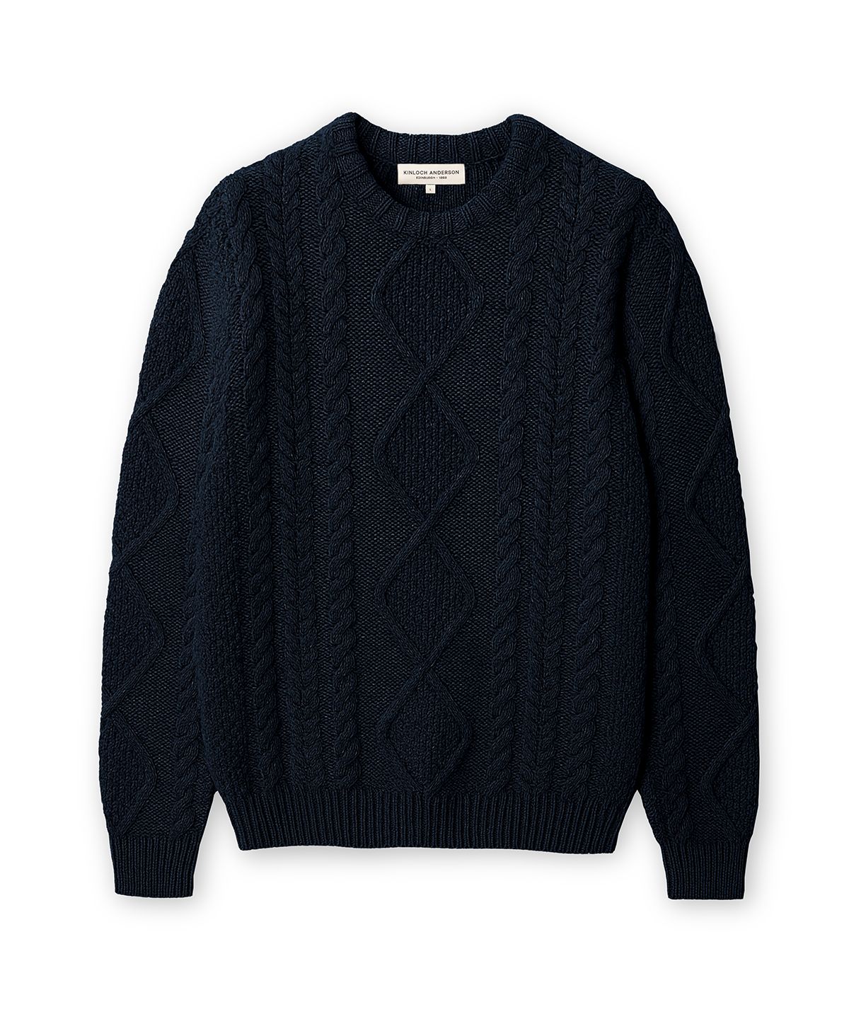 에든버러클럽(EDINBURGH CLUB) ARAN CREW-NECK SWEATER (NAVY)