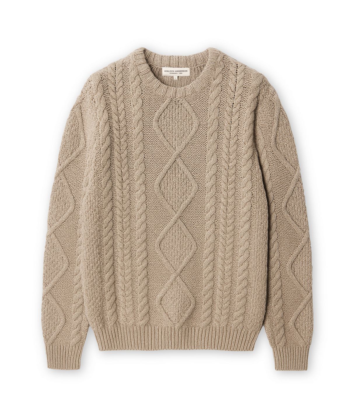 에든버러클럽(EDINBURGH CLUB) ARAN CREW-NECK SWEATER (BEIGE)