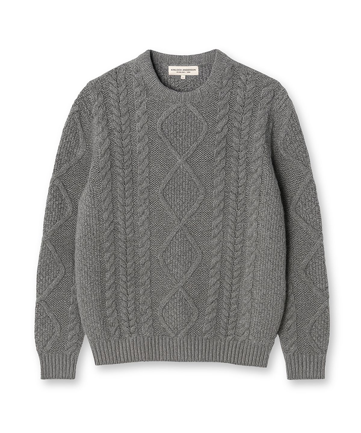 에든버러클럽(EDINBURGH CLUB) ARAN CREW-NECK SWEATER (GREY)