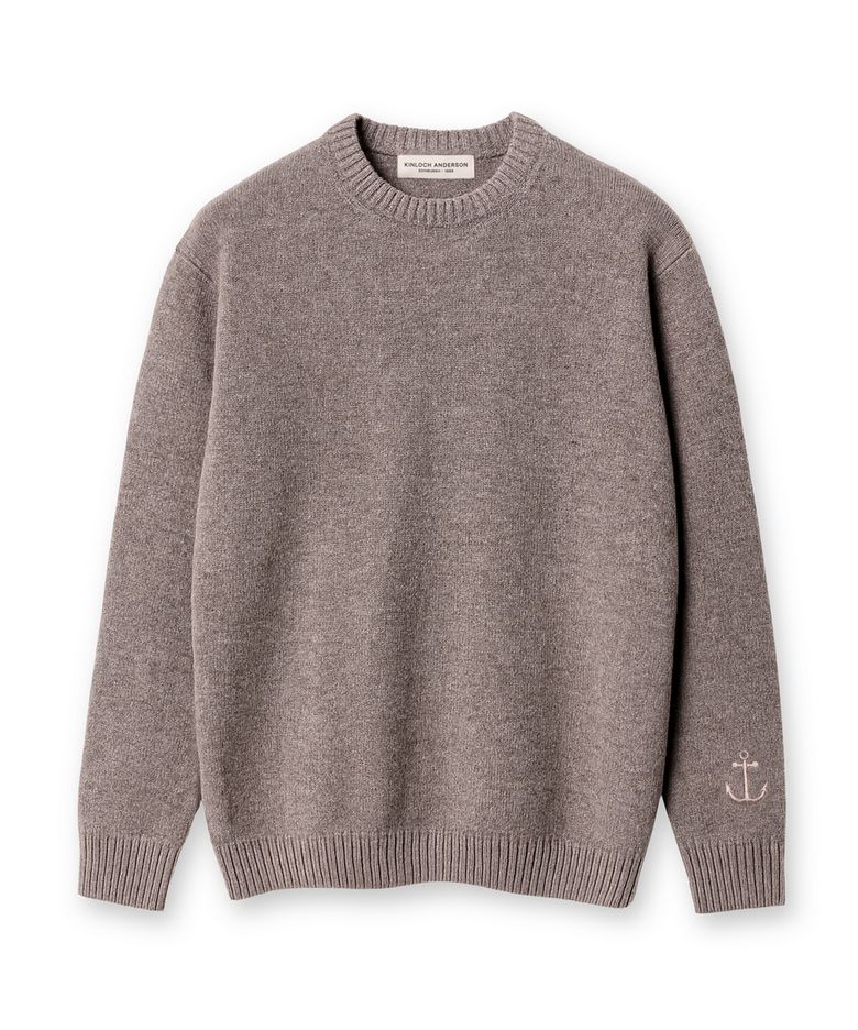SHETLAND WOOL ANCHOR KNIT (GREY)