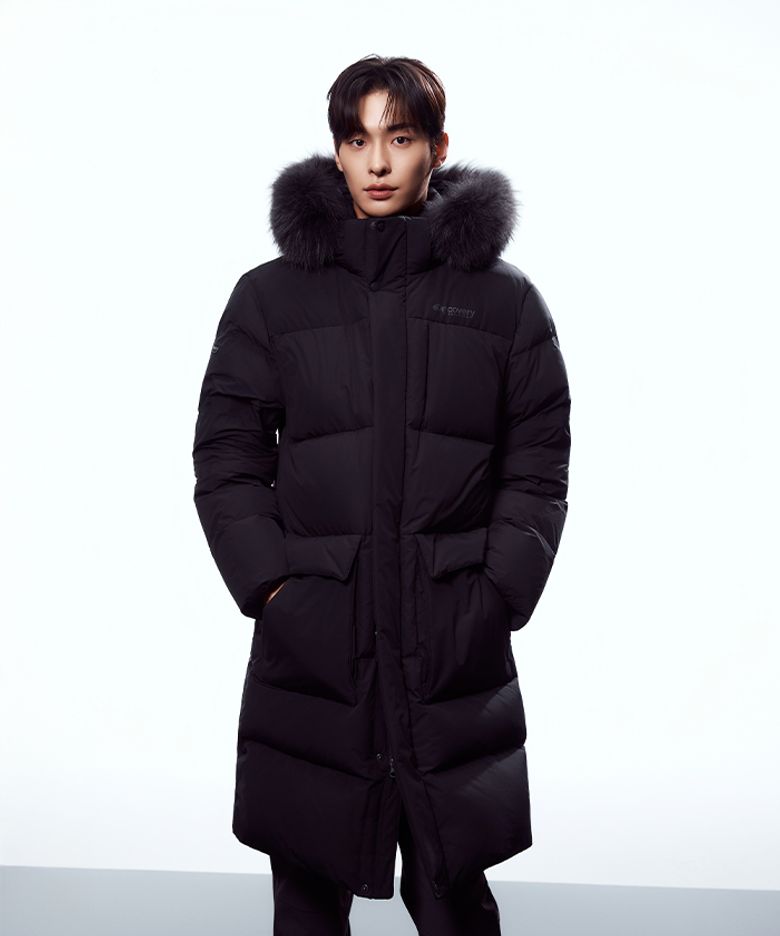 남성 고쉬 구스다운 롱패딩 (BLACK)