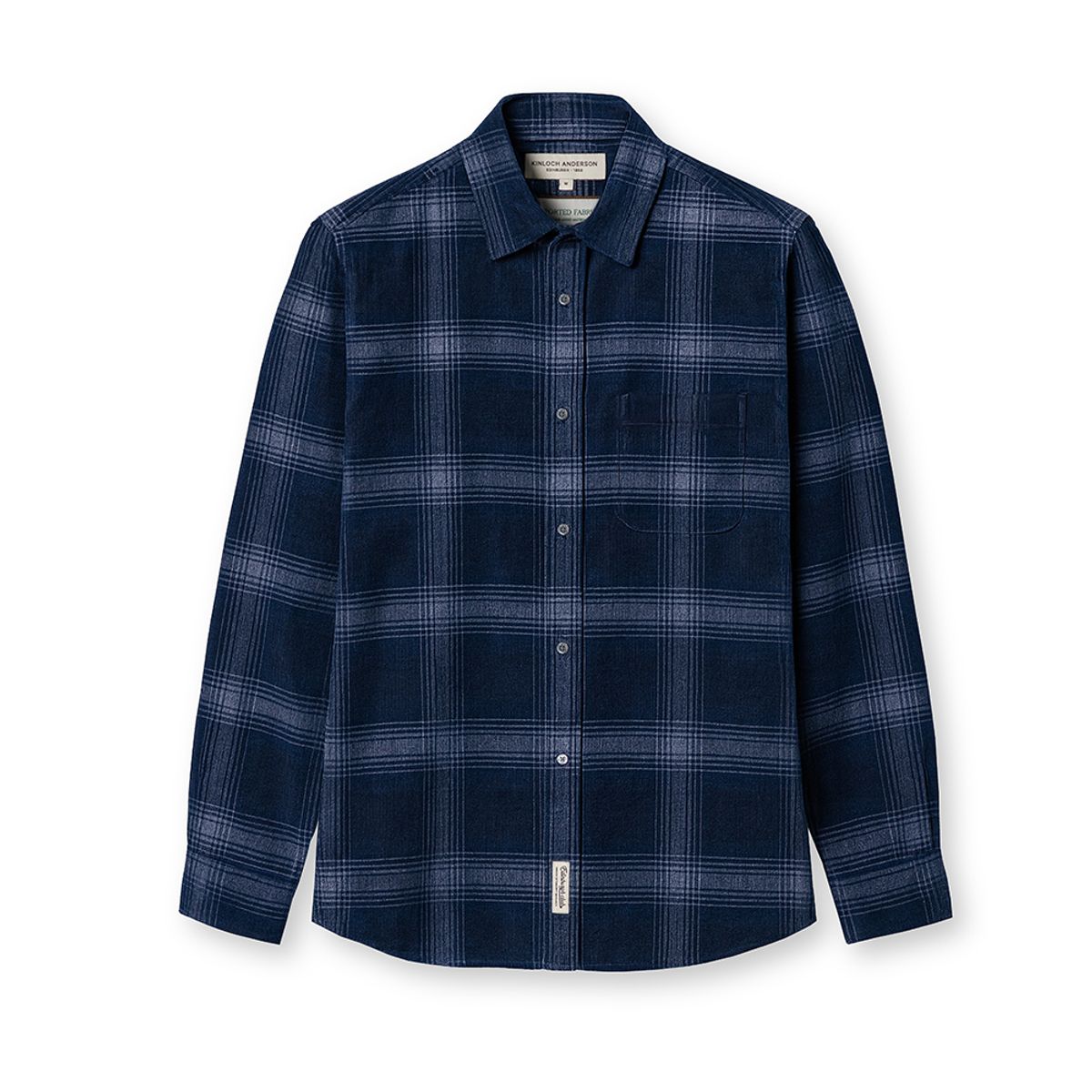 에든버러클럽(EDINBURGH CLUB) SEMI-OVER FIT CHECK CORDUROY SHIRT (BLUE)