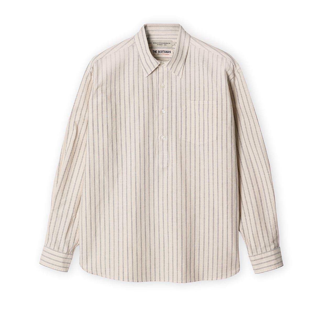 에든버러클럽(EDINBURGH CLUB) PULLOVER OXFORD STRIPED SHIRT (IVORY)