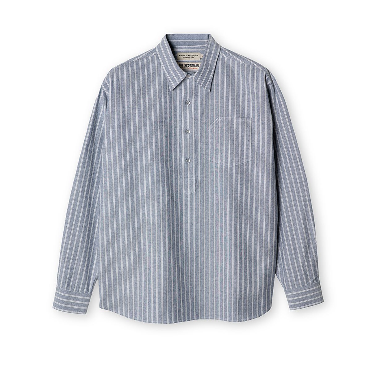 에든버러클럽(EDINBURGH CLUB) PULLOVER OXFORD STRIPED SHIRT (BLUE)