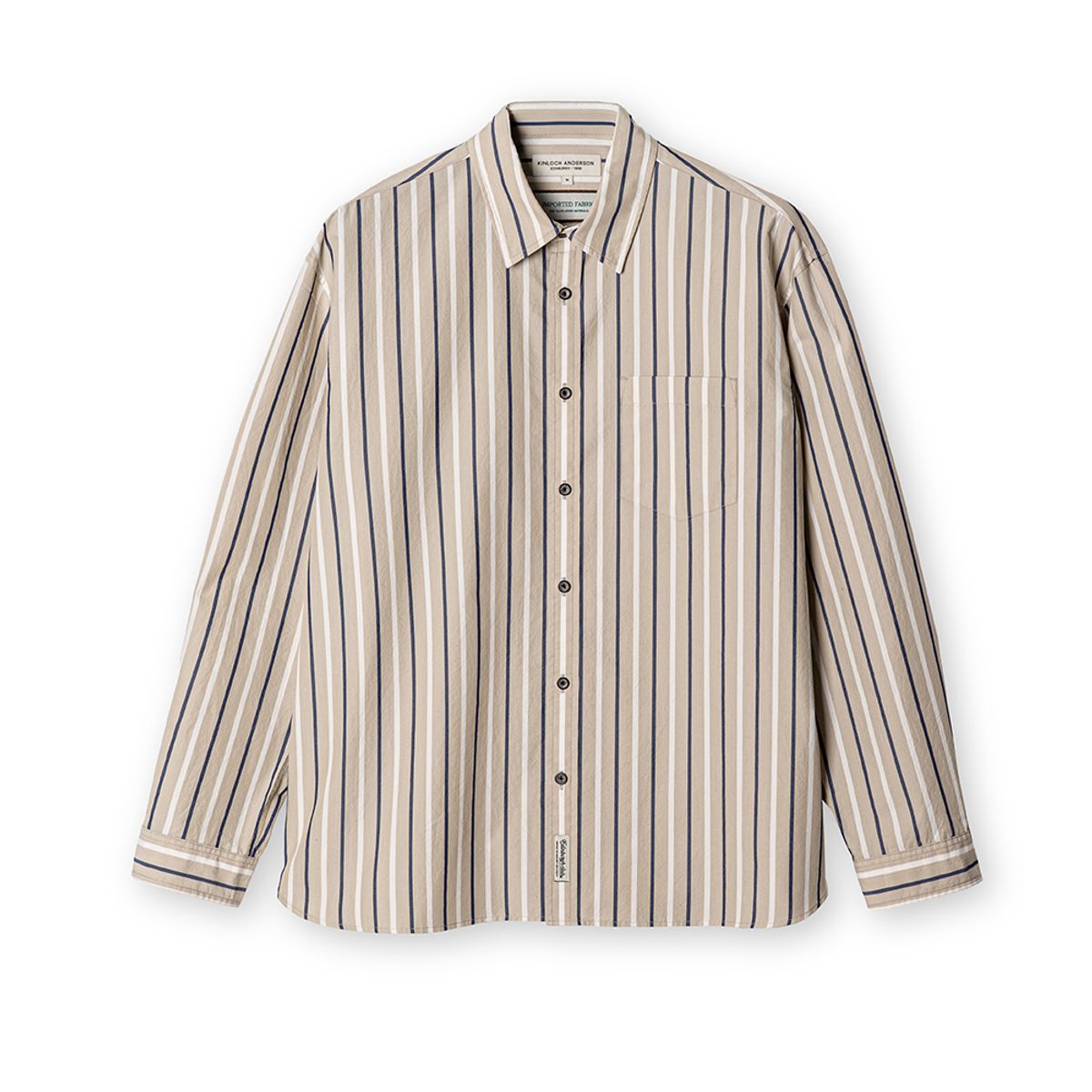 에든버러클럽(EDINBURGH CLUB) OVER FIT STRIPED SHIRT (BEIGE)