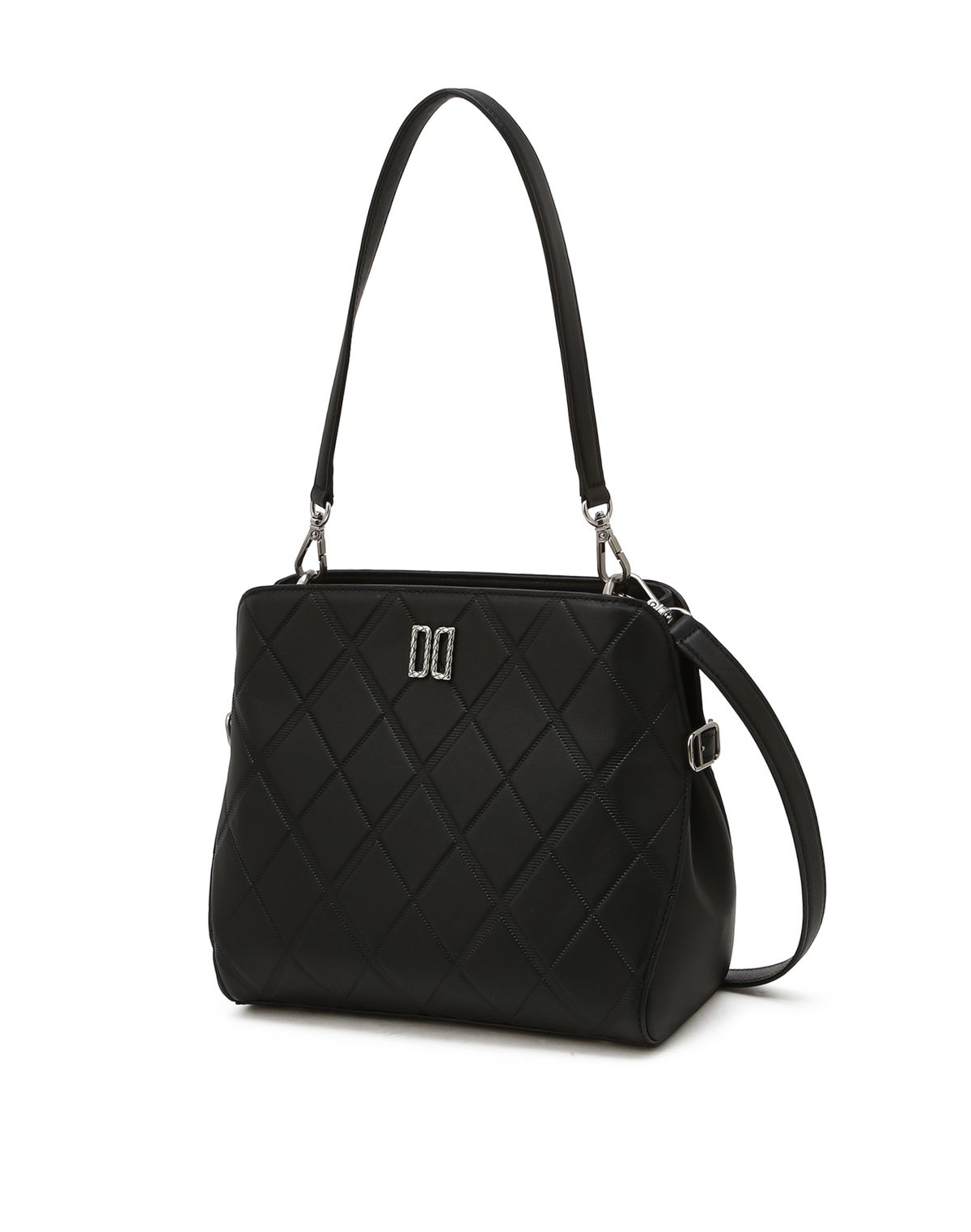 닥스 여성 액세서리(DAKS WOMENS ACCESSORIES) 블랙 DD로고 소가죽 숄더백 DCBA5F452BK