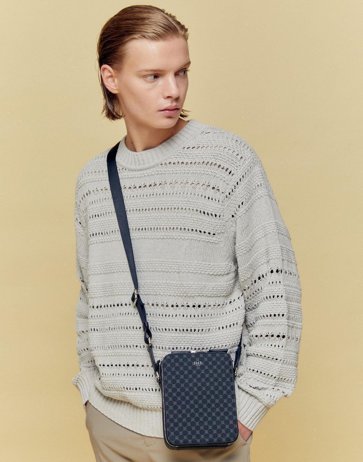 닥스 남성 액세서리(DAKS MEN'S ACCESSORIES) 루이스브릿지 블랙 DD 패턴 미니크로스백 DBBA5F619BK