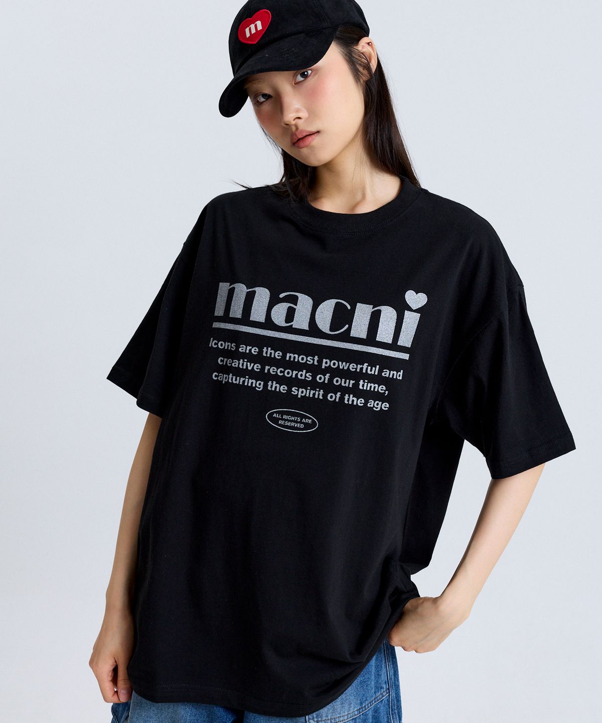 마크니(MACNI) SPIRIT LOGO T-SHIRT_BLACK
