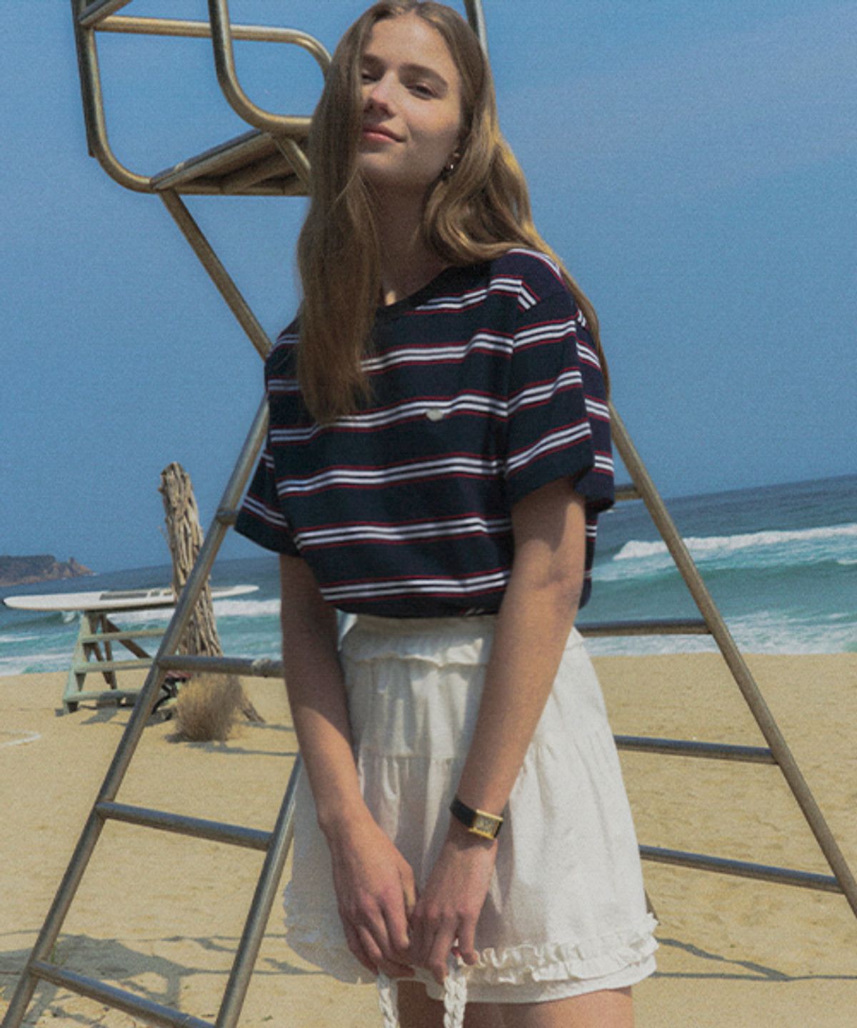 틸아이다이(TILL I DIE) [리퍼브 특가]Multi stripe cotton t-shirt_Navy
