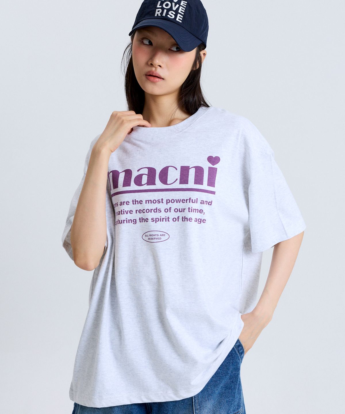 마크니(MACNI) SPIRIT LOGO T-SHIRT_LIGHT MELANGE
