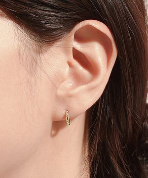 라이트 라운드 12mm 5K 골드 원터치 링귀걸이 LOFP3009H