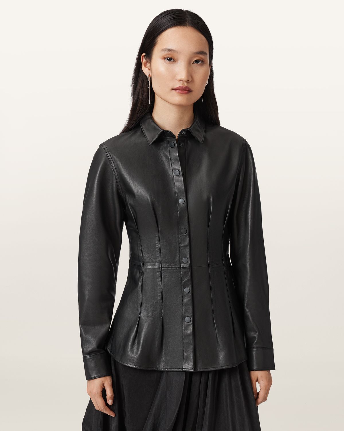 올세인츠(ALLSAINTS) 라슨 레더 셔츠 W034PD-5
