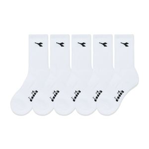 베이직 로고 쿠션 크루삭스 화이트 5팩