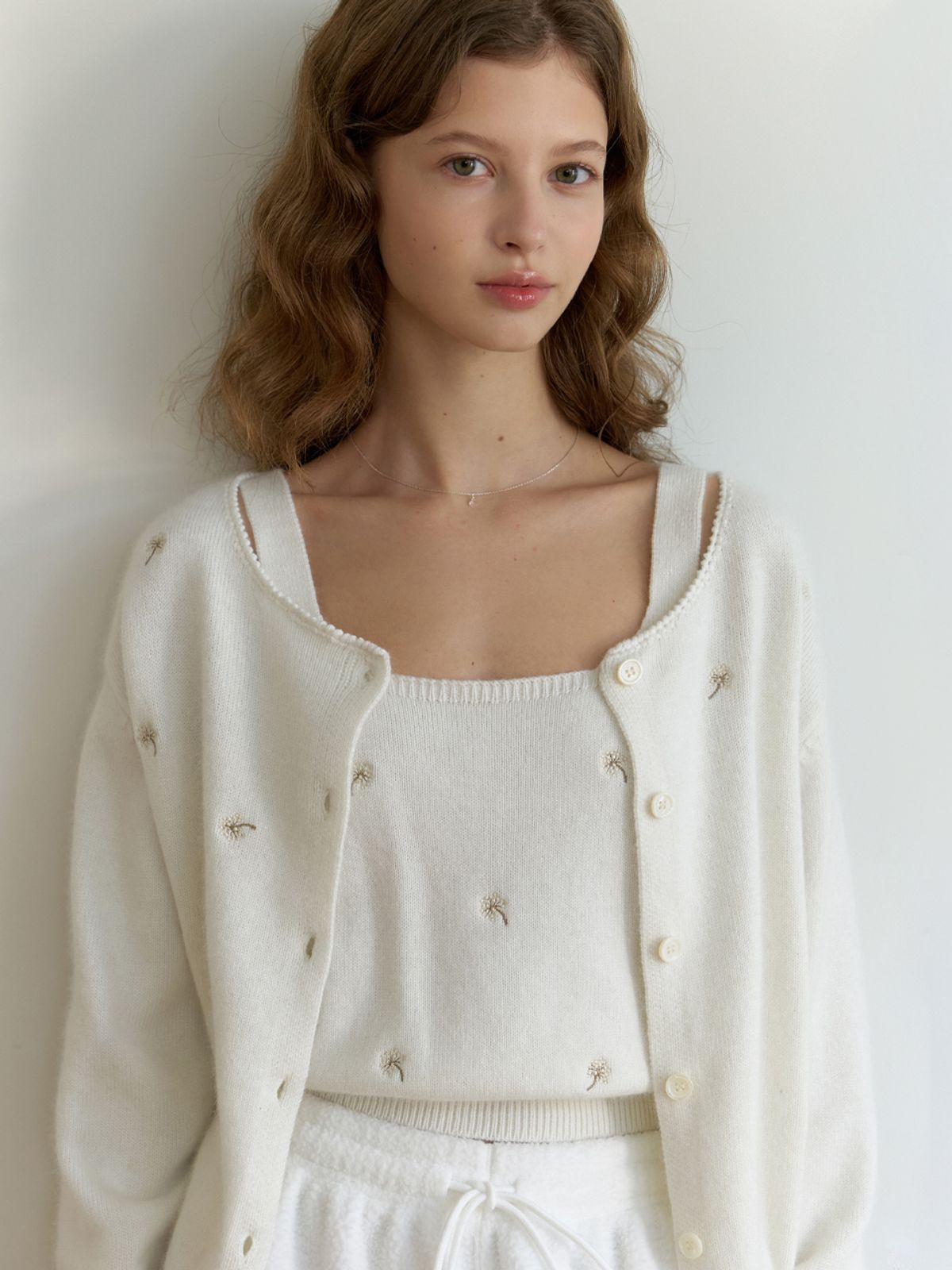 리엘(RE L) Coton knit cardigan set_2piece (ivory)