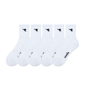 베이직 로고 미들삭스 화이트 5팩