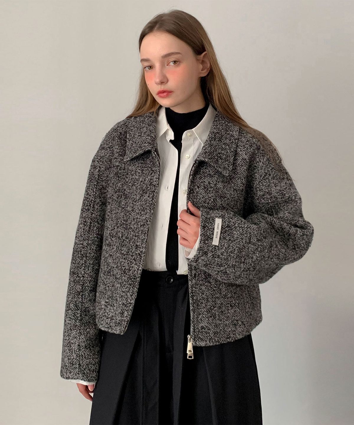 바스카라(VASCARA) Handmade Wool Collar Two-Way Zip-up Jacket