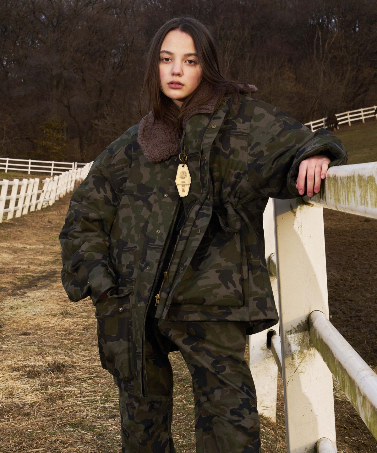 이예(YIYAE) Shearling Work Coat_Camo