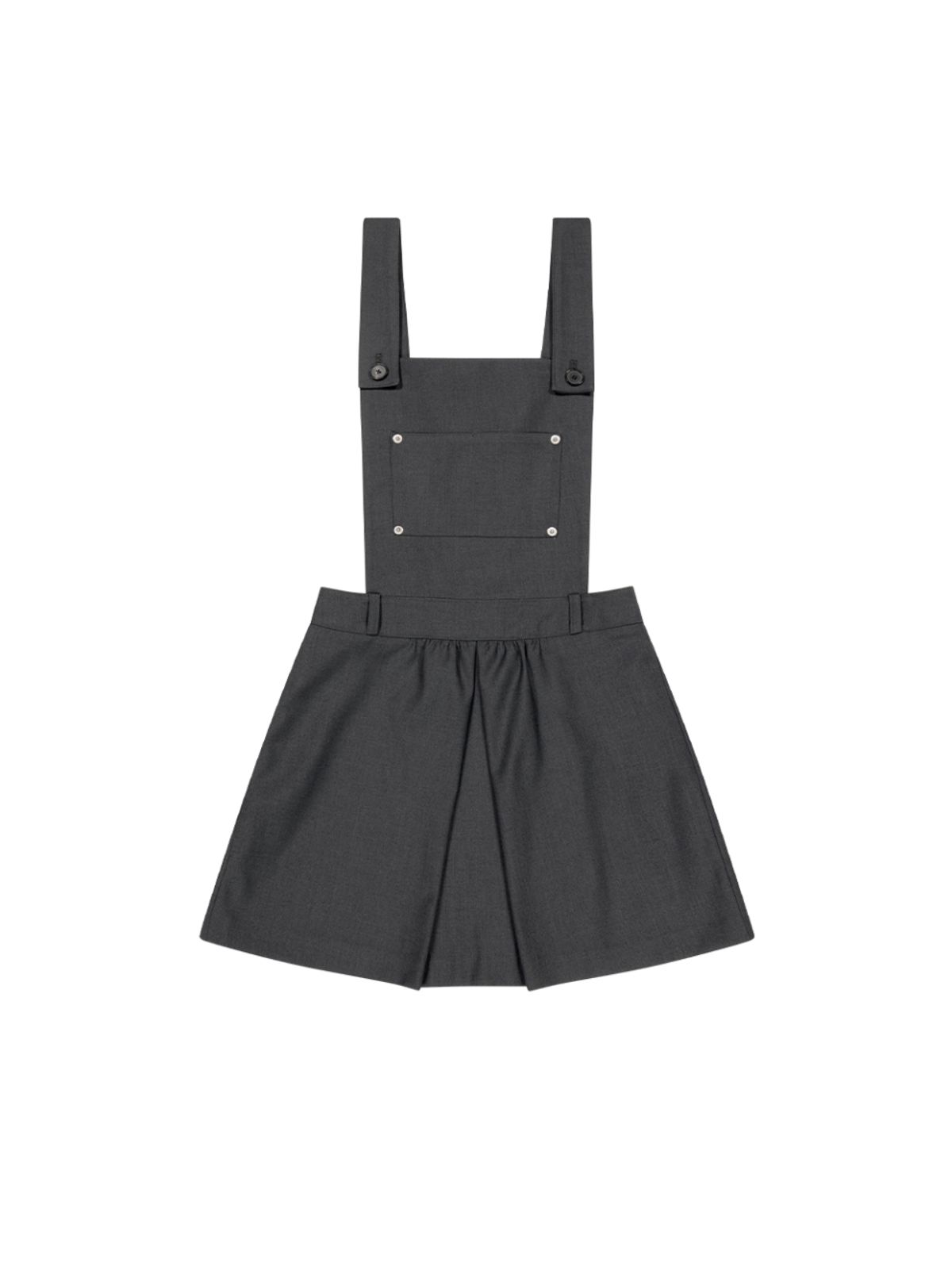뚜오미오(TUOMIO) [리퍼브 특가] APRON-LIKE MINI DRESS [CHARCOAL]