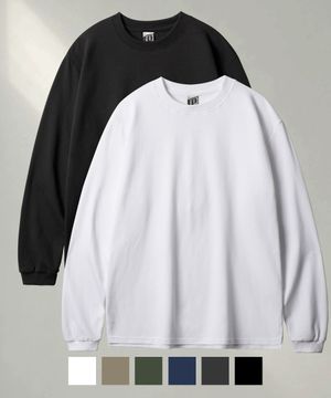 [2PACK] 레귤러 더블코튼 무지 긴팔티셔츠 SJLT1538