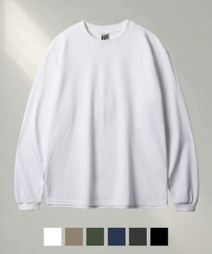 레귤러 더블코튼 무지 긴팔티셔츠 화이트 SJLT1538