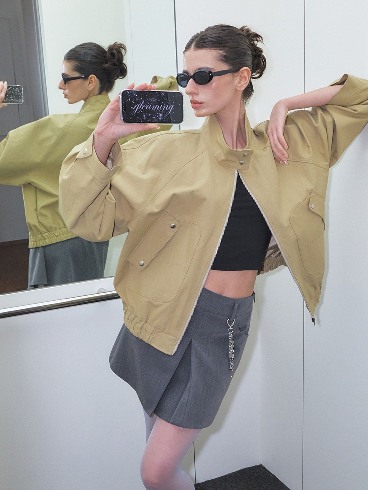 에트몽(ETMON) [리퍼브 특가] Pocket Cotton Blouson Jacket, Beige