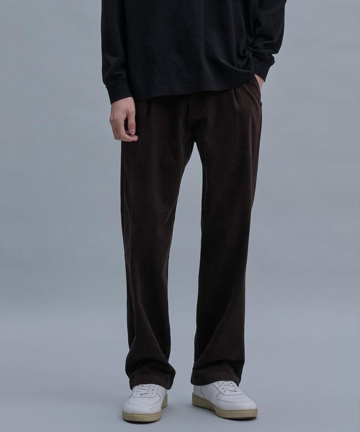 시프트지(SHIFT.G) Semi Wide Brushed Cotton Pants  Brown