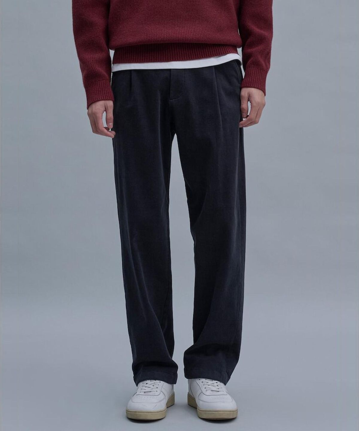 시프트지(SHIFT.G) Semi Wide Brushed Cotton Pants  Navy